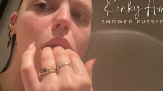 KinkyAmy @ Hot Shower Pussyplay